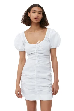Shop GANNI Minikleid Aus Cotton Poplin Bright White