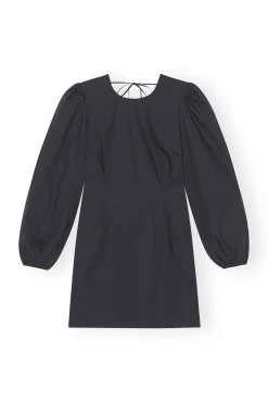 Best GANNI Minikleid Aus Cotton Poplin Mit Offenem Rucken Black