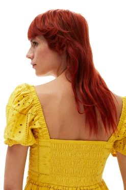 Flash Sale GANNI Minikleid Aus Lochstickerei Maize