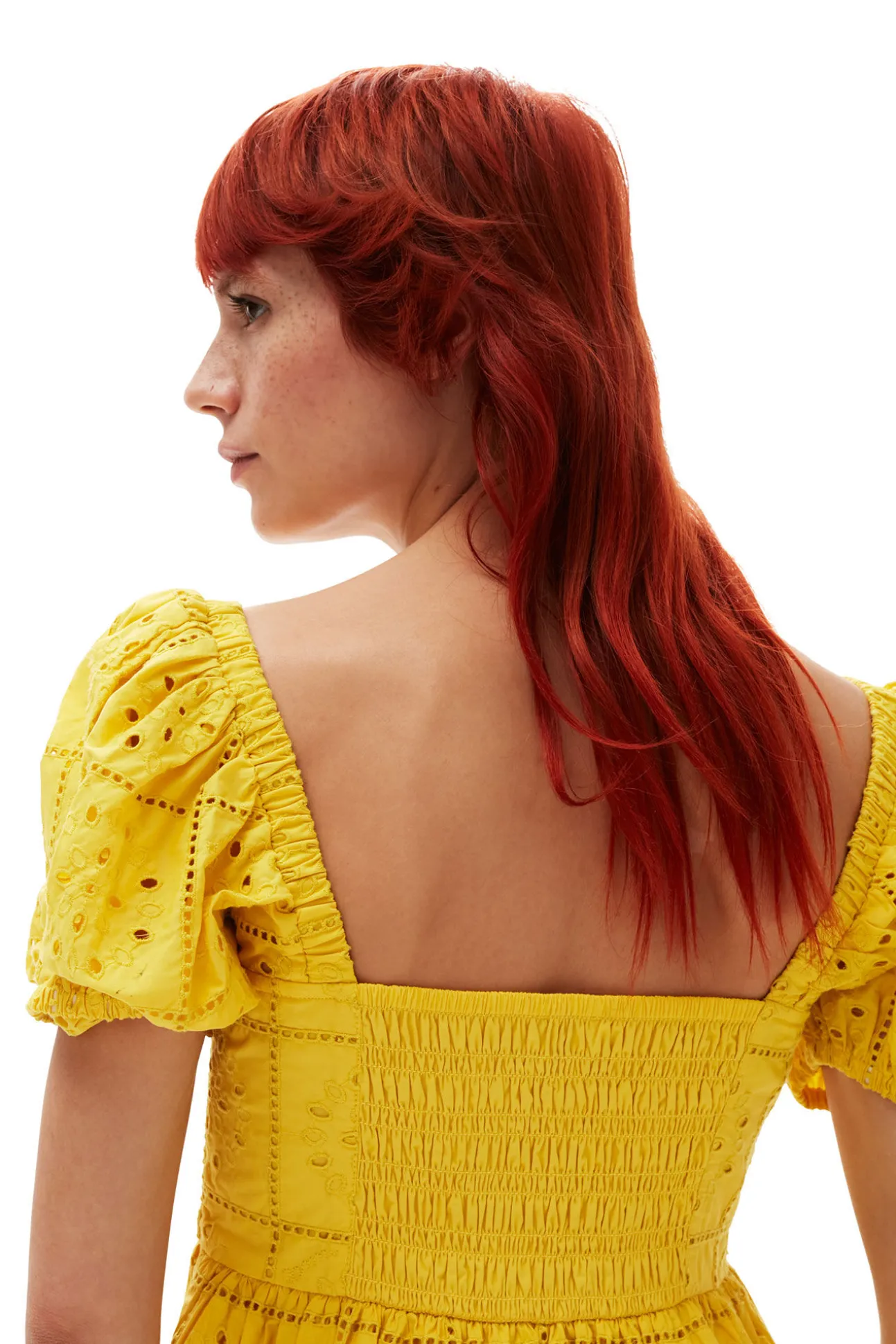 Flash Sale GANNI Minikleid Aus Lochstickerei Maize