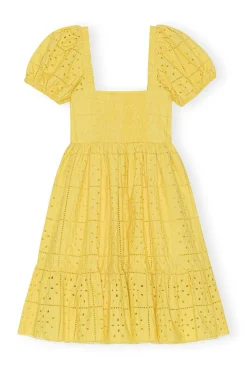 Flash Sale GANNI Minikleid Aus Lochstickerei Maize