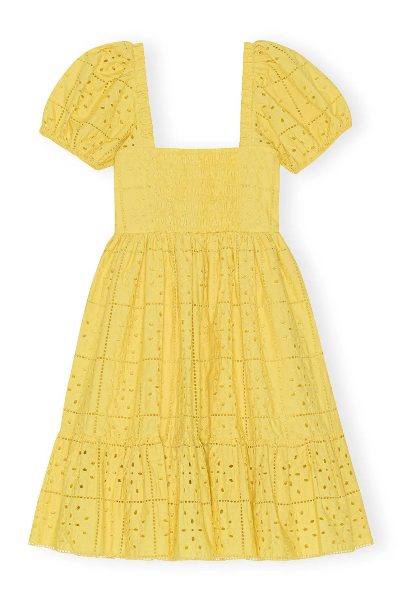 Flash Sale GANNI Minikleid Aus Lochstickerei Maize