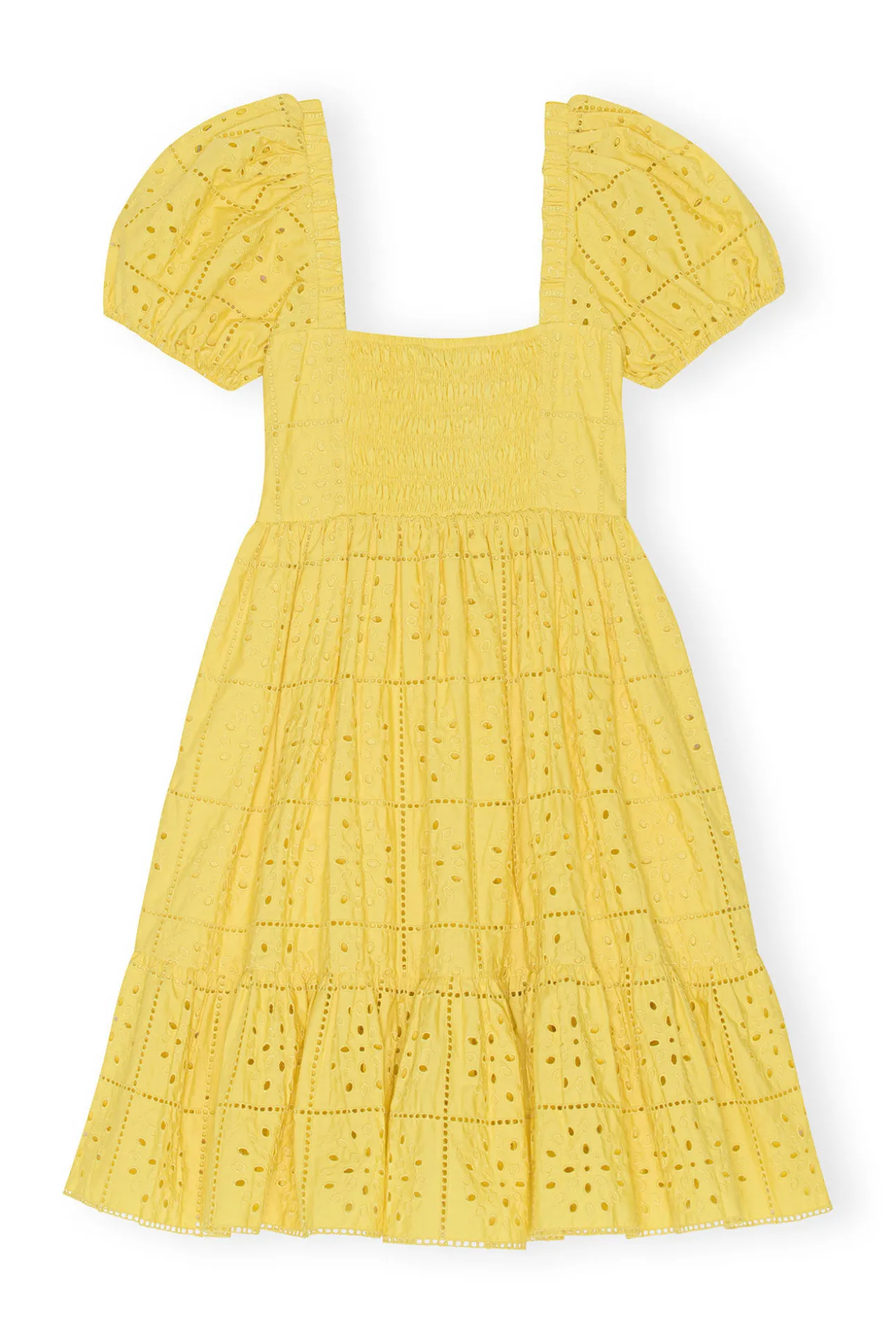 Flash Sale GANNI Minikleid Aus Lochstickerei Maize