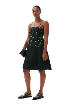 Cheap GANNI Minikleid Aus Nylon Black
