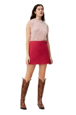 Store GANNI Minirock Aus Wool Fiery Red