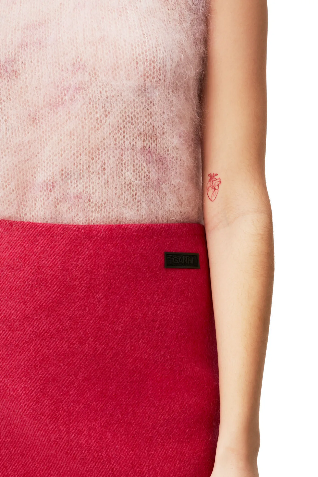 Store GANNI Minirock Aus Wool Fiery Red