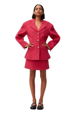 Store GANNI Minirock Aus Wool Fiery Red