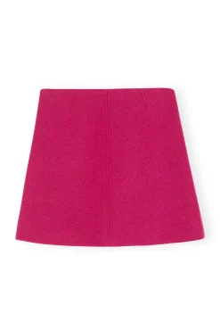 Store GANNI Minirock Aus Wool Fiery Red