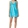 Hot GANNI Mini-Tragerkleid Mit Blauen Pailletten Blue Curacao