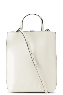 Fashion GANNI Mittelgrose Banner-Tragetasche Mit Riemen Egret