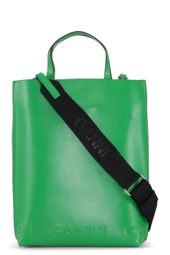 Sale GANNI Mittelgrose Banner-Tragetasche Mit Riemen Kelly Green
