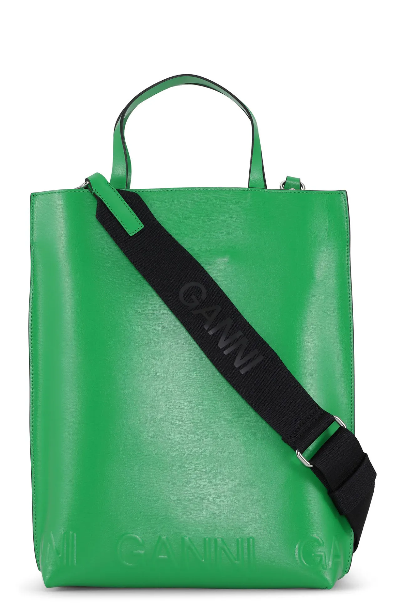 Sale GANNI Mittelgrose Banner-Tragetasche Mit Riemen Kelly Green
