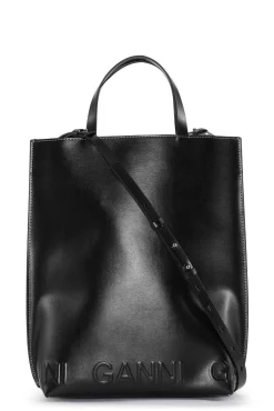 Cheap GANNI Mittelgrose Tote Bag Mit Logo Black