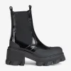 Outlet GANNI Mittelhohe Chelsea-Stiefel Mit Stollen Black