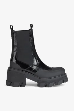 Outlet GANNI Mittelhohe Chelsea-Stiefel Mit Stollen Black