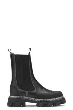 Discount GANNI Mittelhohe Chelsea-Stiefel Mit Stollen Black