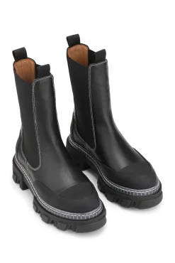 Discount GANNI Mittelhohe Chelsea-Stiefel Mit Stollen Black