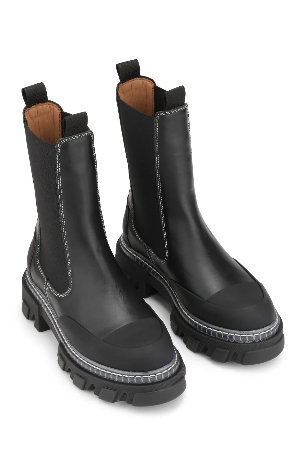 Discount GANNI Mittelhohe Chelsea-Stiefel Mit Stollen Black