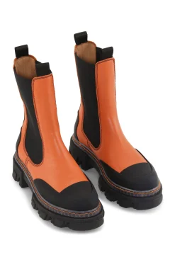 Cheap GANNI Mittelhohe Chelsea-Stiefel Mit Stollen Orangeade