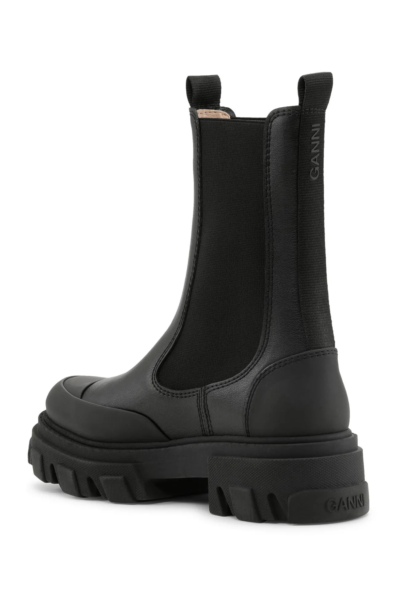 Cheap GANNI Mittelhohe Ohoskin-Chelsea-Stiefel Mit Profil Black