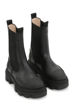 Cheap GANNI Mittelhohe Ohoskin-Chelsea-Stiefel Mit Profil Black