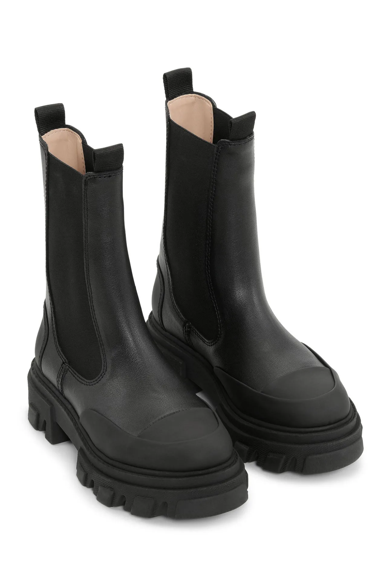 Cheap GANNI Mittelhohe Ohoskin-Chelsea-Stiefel Mit Profil Black