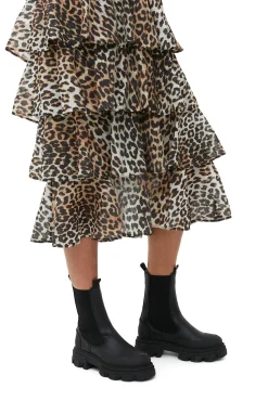 Cheap GANNI Mittelhohe Ohoskin-Chelsea-Stiefel Mit Profil Black