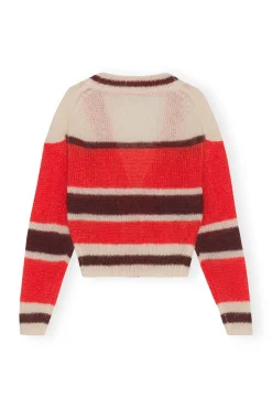 Shop GANNI Mohair-Cardigan Fiery Red