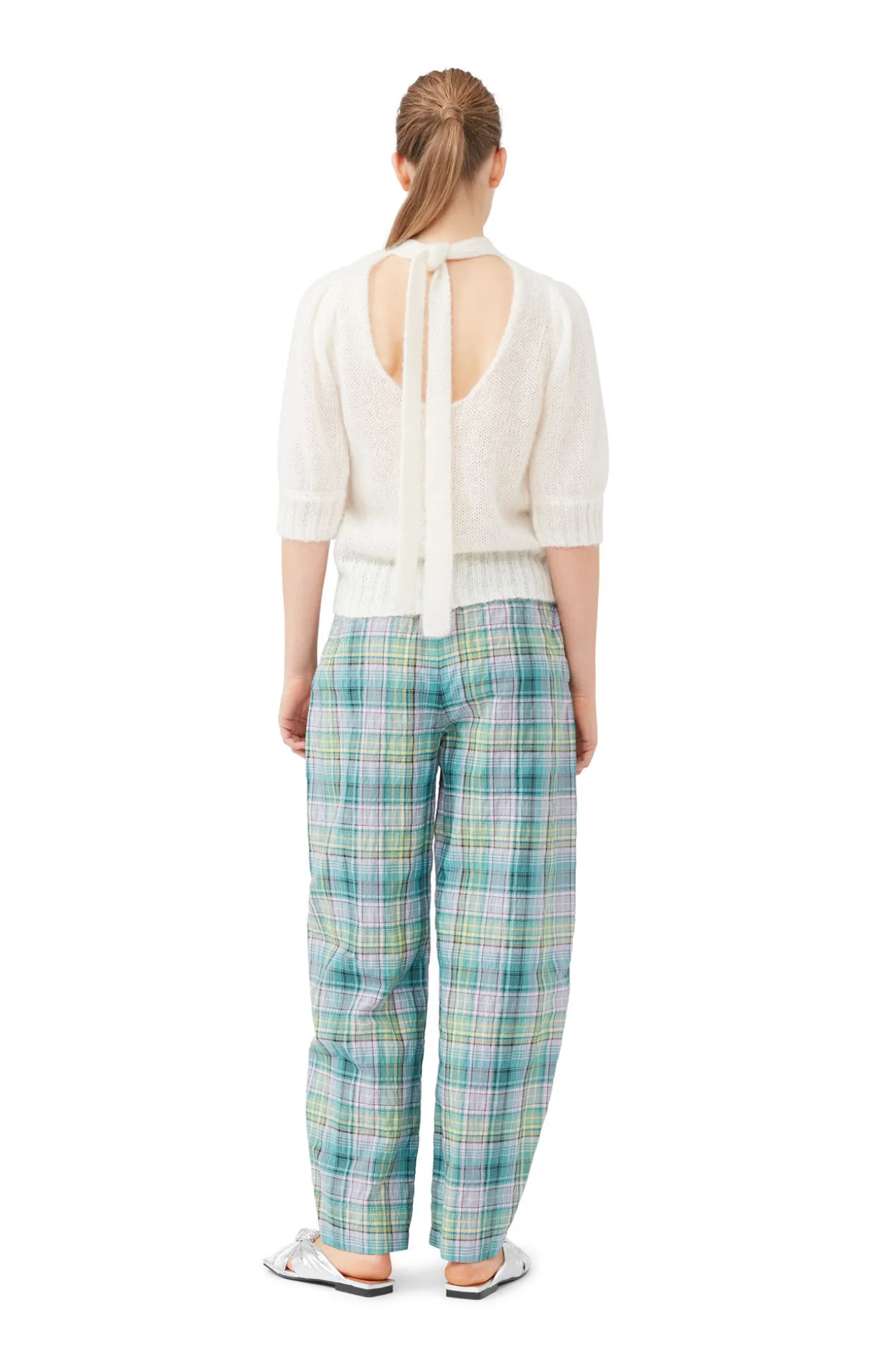 Fashion GANNI Mohair-Oberteil Mit Offenem Rucken Egret