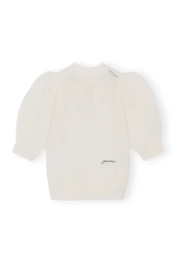 Fashion GANNI Mohair-Oberteil Mit Offenem Rucken Egret