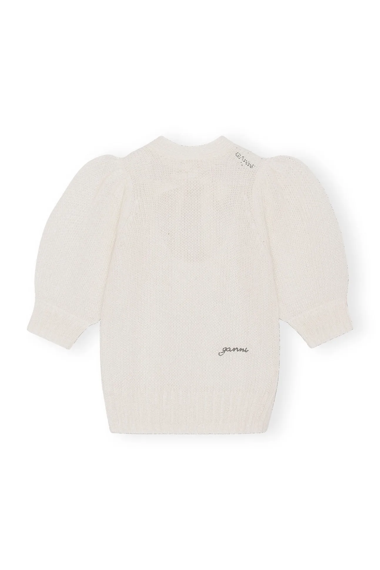 Fashion GANNI Mohair-Oberteil Mit Offenem Rucken Egret