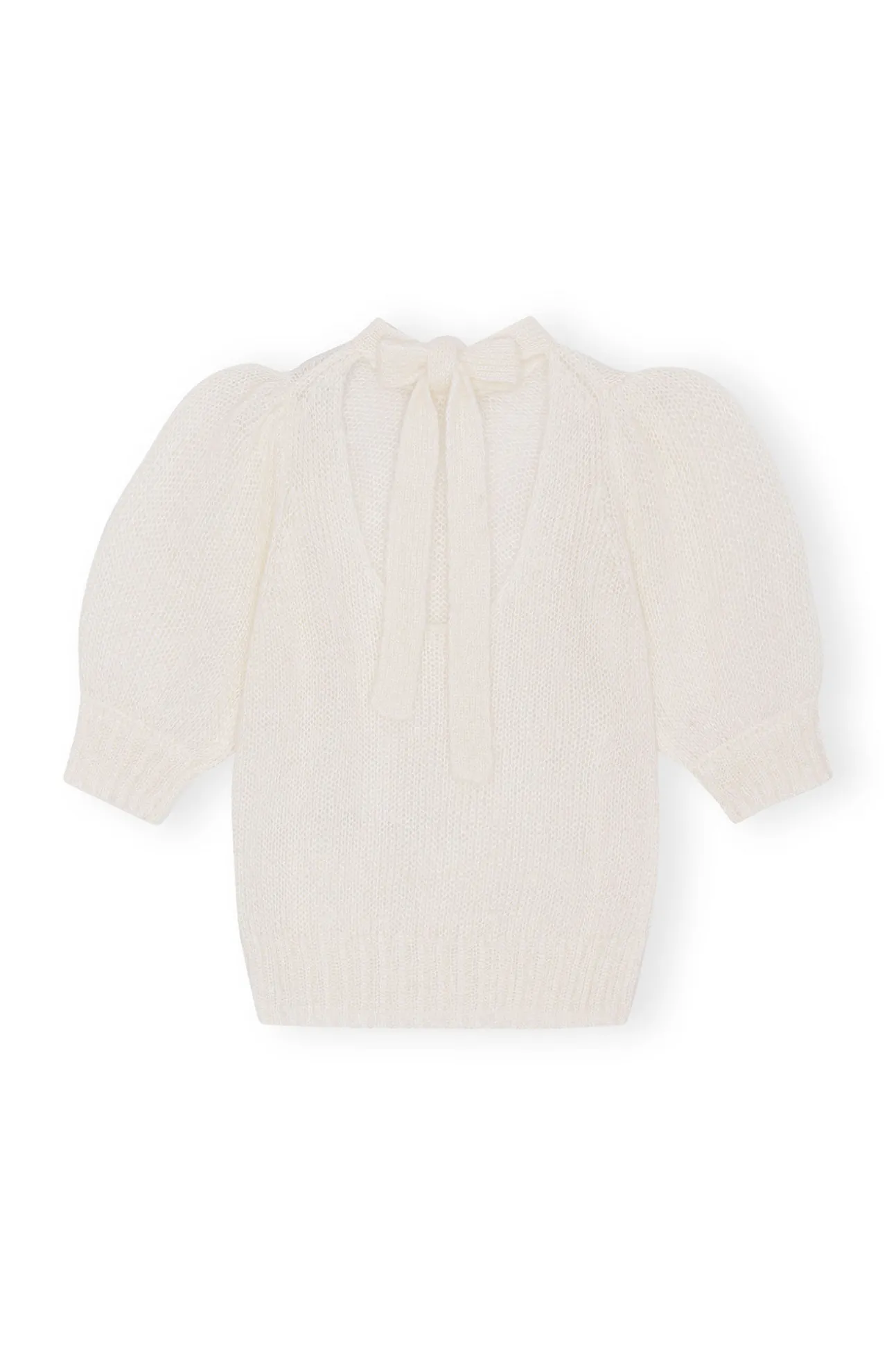 Fashion GANNI Mohair-Oberteil Mit Offenem Rucken Egret