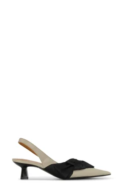 Shop GANNI Monochrome-Slingback-Pumps Mit Weicher Schleife Sand