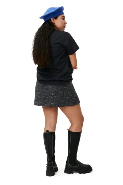 Discount GANNI Multi-Wool-Minirock Phantom