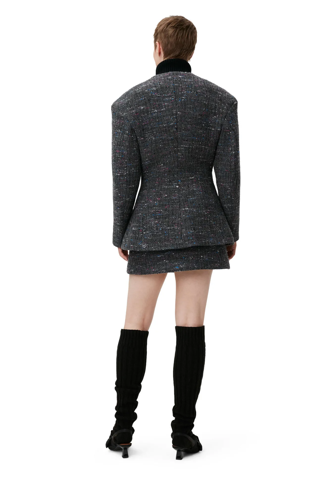 Discount GANNI Multi-Wool-Minirock Phantom