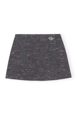 Discount GANNI Multi-Wool-Minirock Phantom