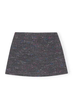 Discount GANNI Multi-Wool-Minirock Phantom