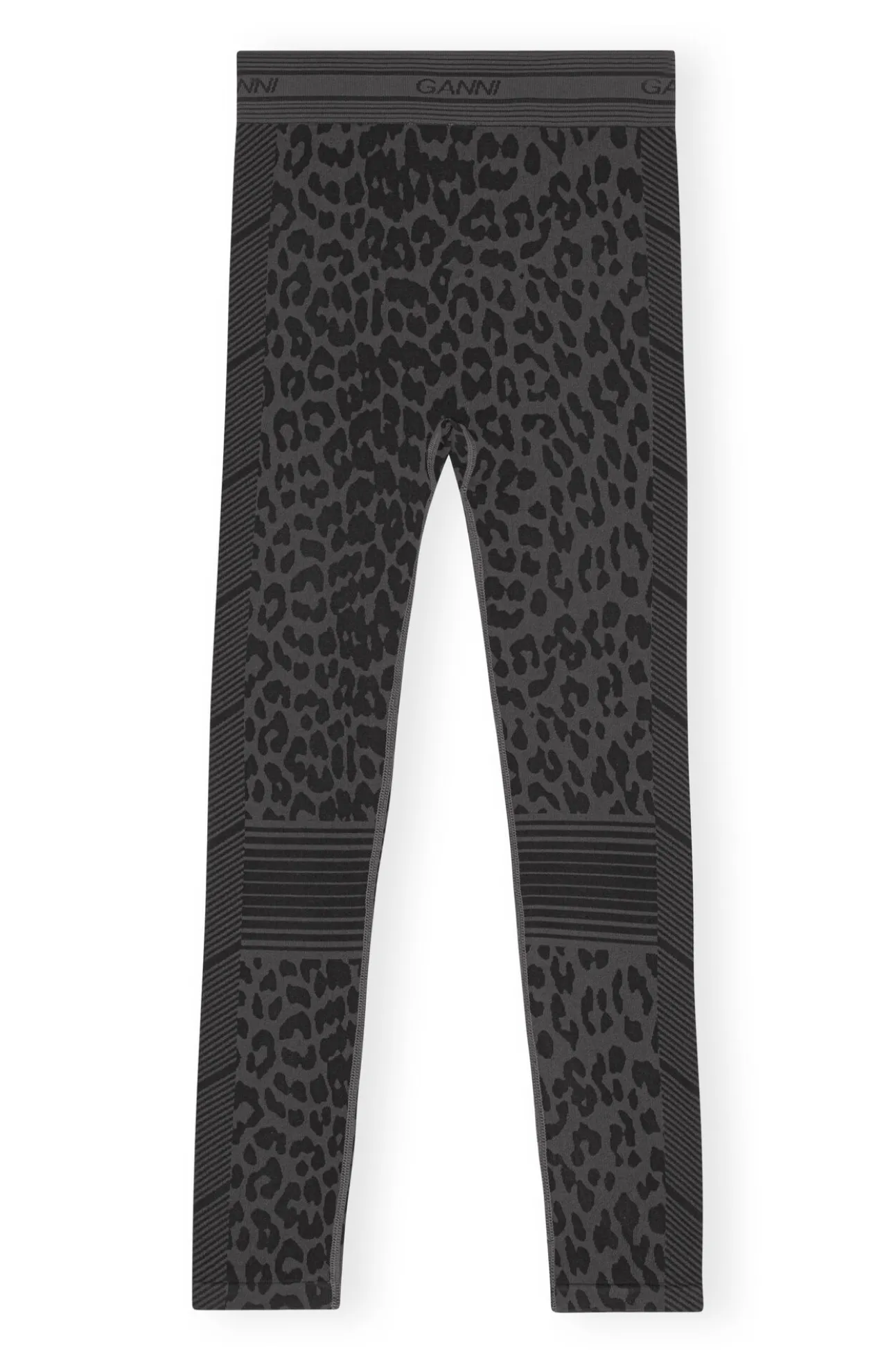 Hot GANNI Nahtlose Jacquard-Leggings Black
