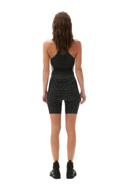 Fashion GANNI Nahtloses Jacquard-Top Black