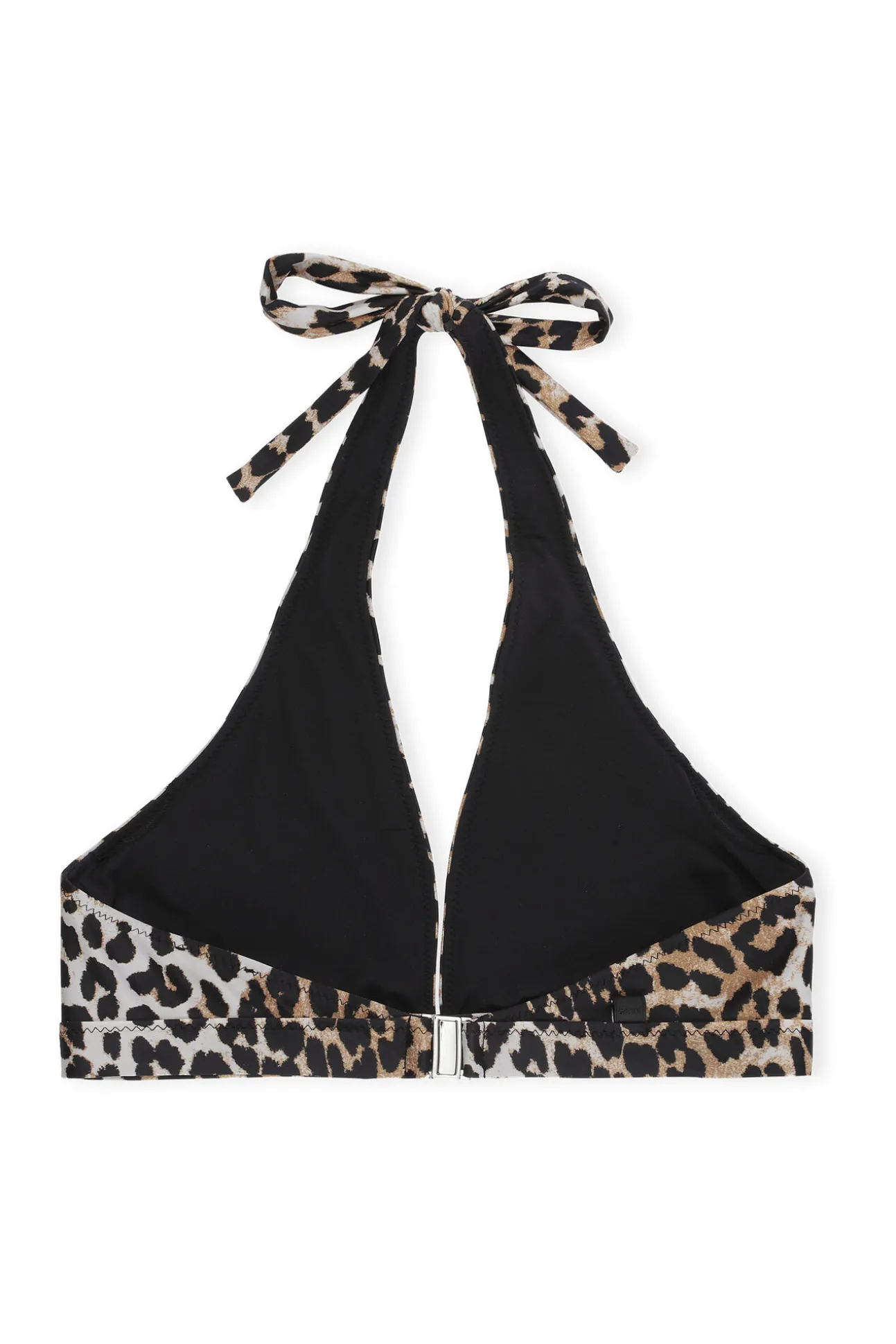 Sale GANNI Neckholder-Bikinioberteil Leopard