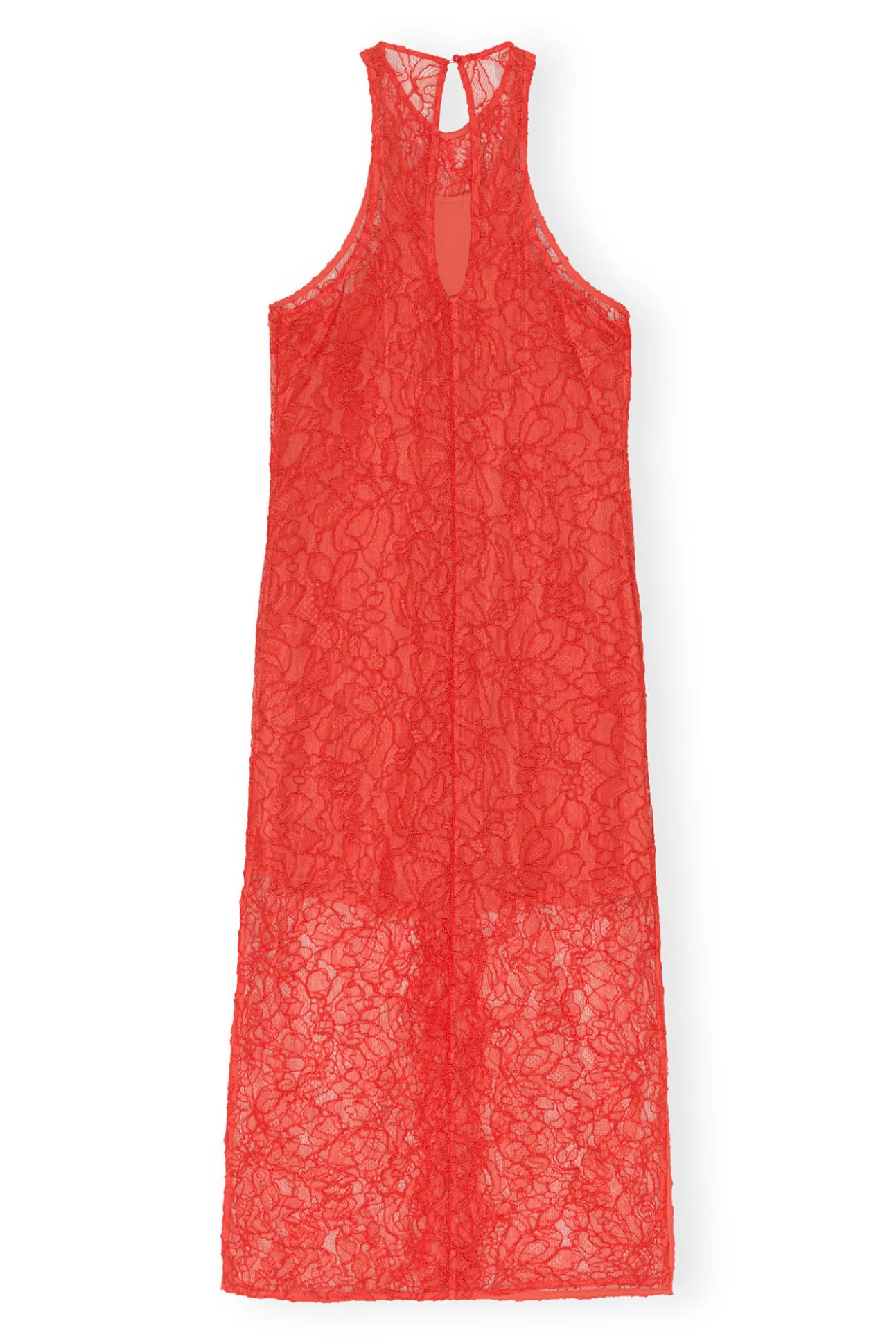 Online GANNI Neckholder-Kleid Aus Roter Spitze Red Alert