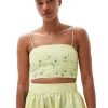 Cheap GANNI Nylon Top Lily Green