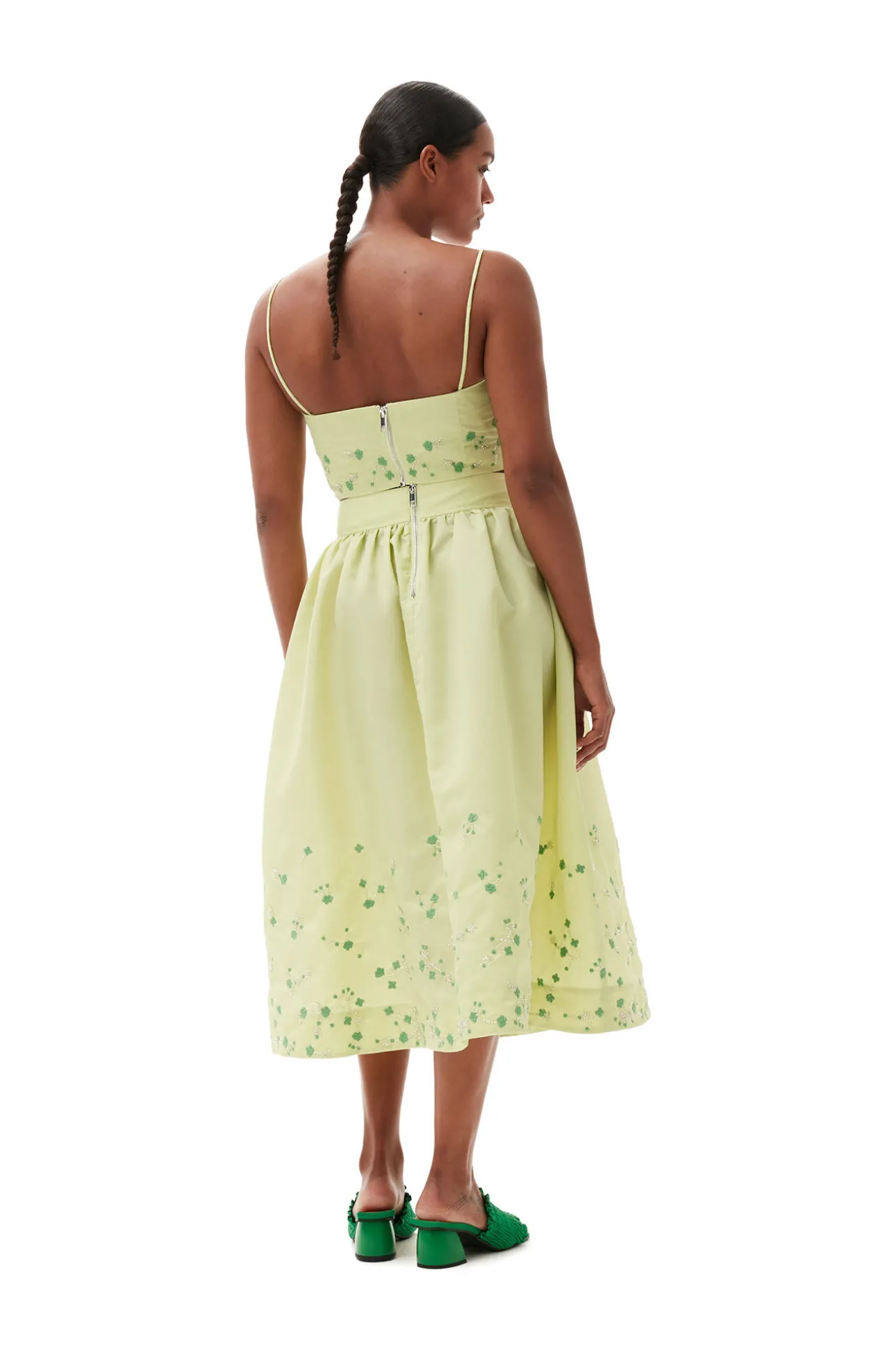 Cheap GANNI Nylon Top Lily Green