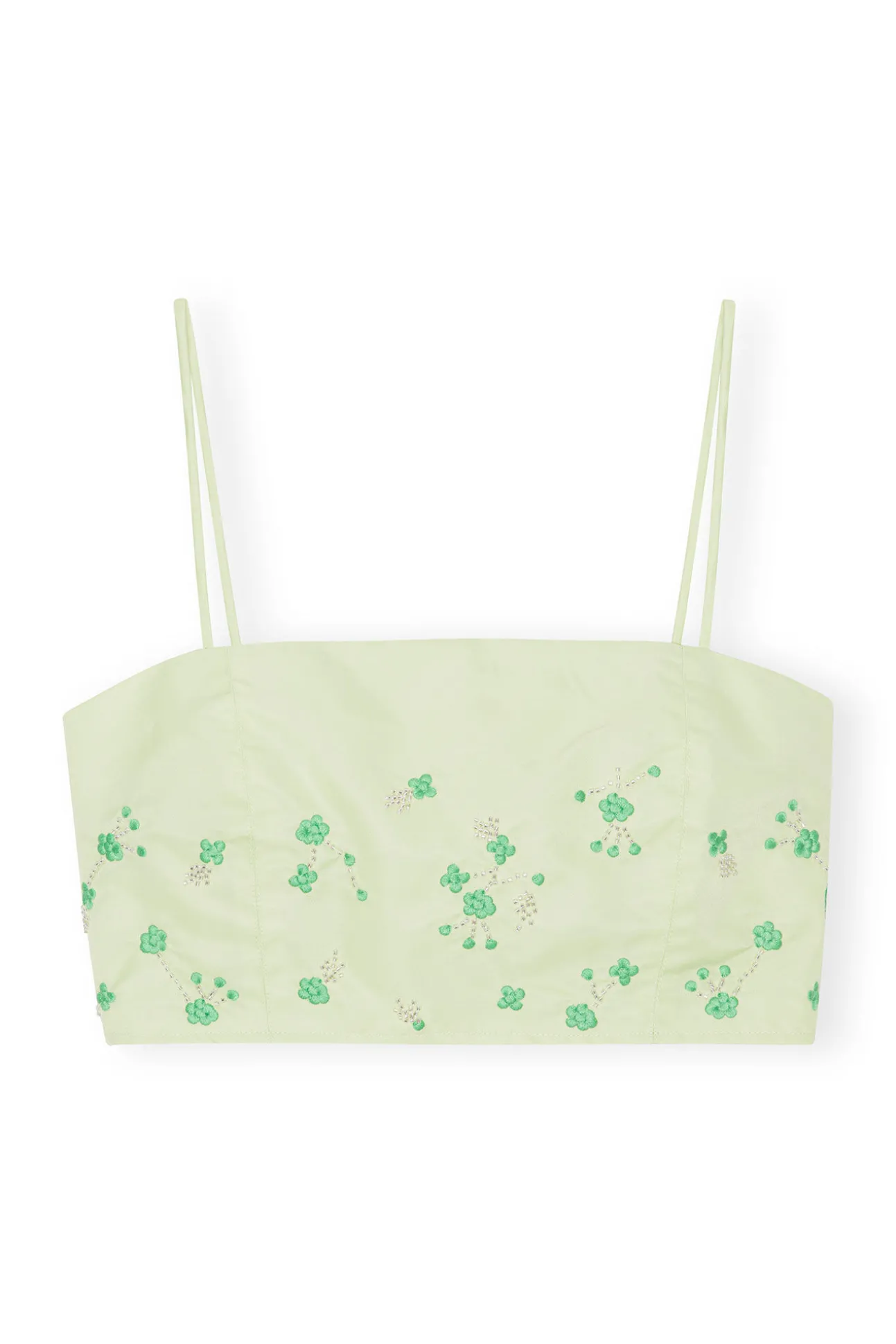 Cheap GANNI Nylon Top Lily Green
