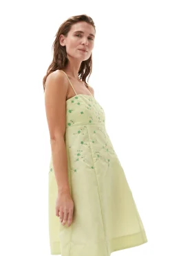 Fashion GANNI Nylon-Minikleid Lily Green