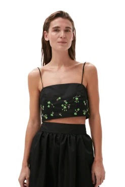 Best Sale GANNI Nylon-Oberteil Black