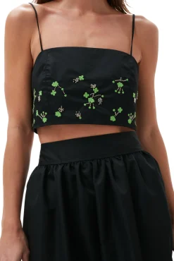 Best Sale GANNI Nylon-Oberteil Black