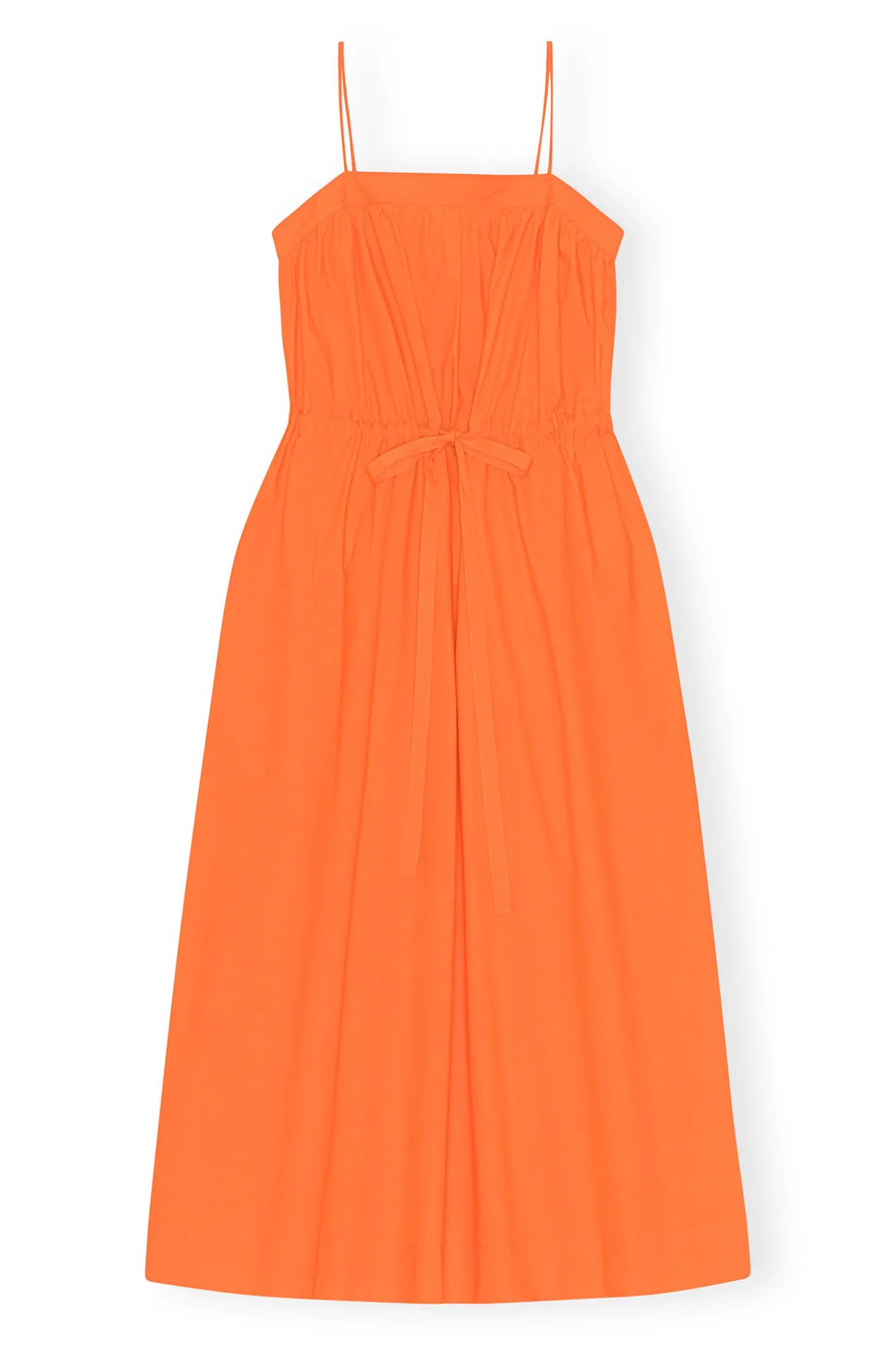 Best GANNI Oranges Maxikleid Aus Cotton Poplin Vibrant Orange