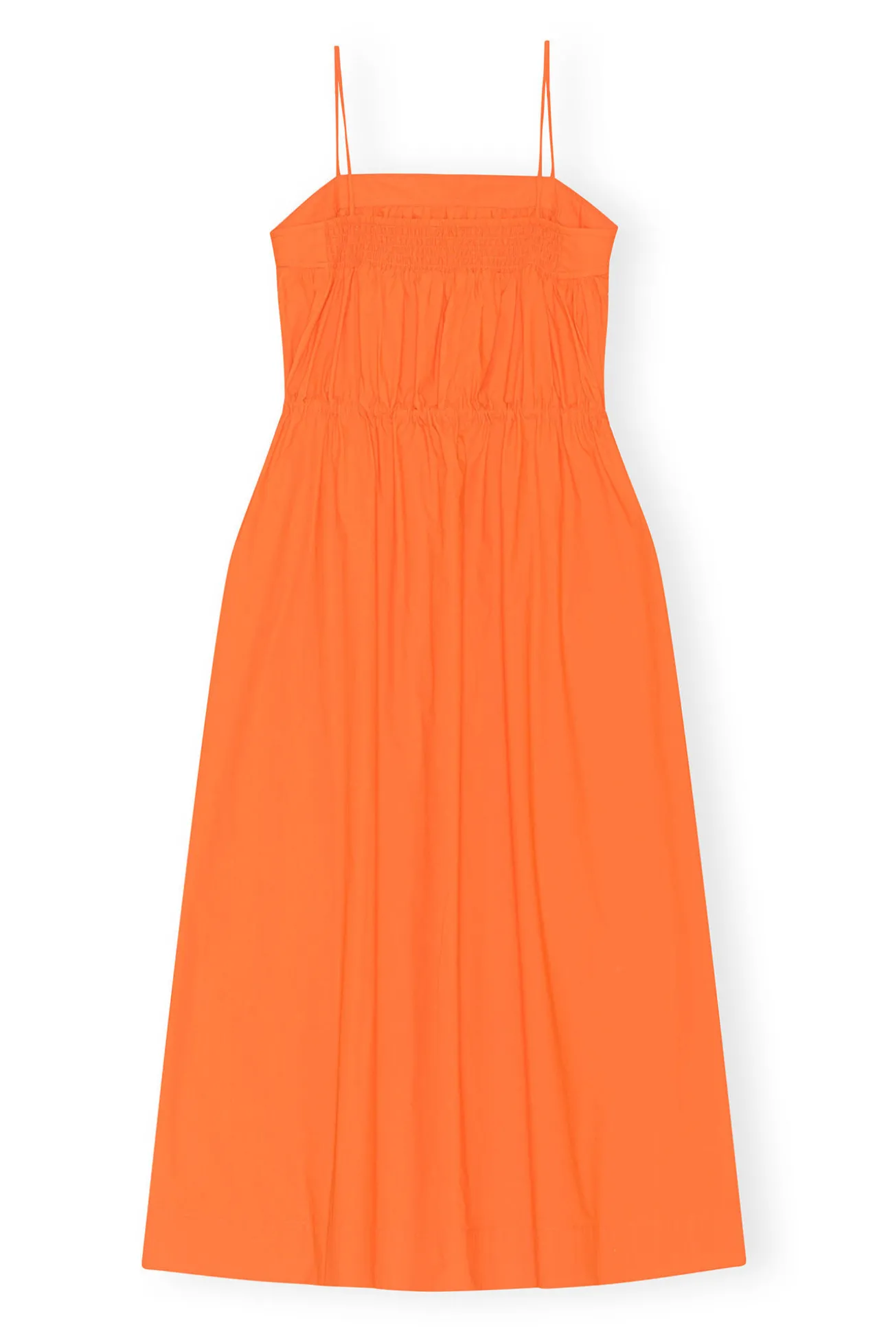 Best GANNI Oranges Maxikleid Aus Cotton Poplin Vibrant Orange