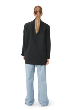 Best GANNI Oversize-Anzugblazer Aus Cotton Black